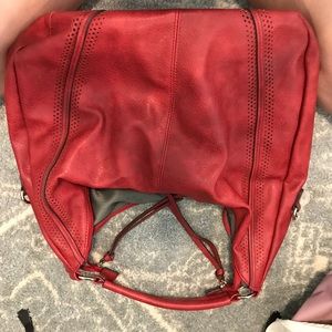 Red leather purse